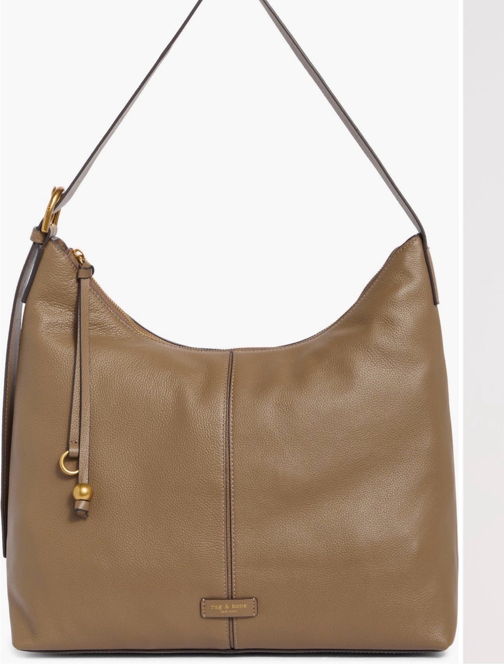 rag & bone Taupe Shoulder Hobo Bag with Gold Hardware